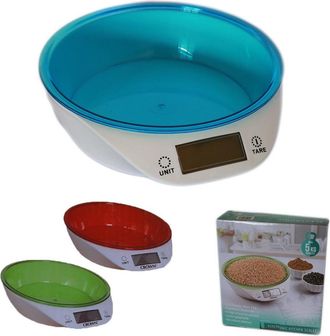 Trade Shop Trade Shop - Bilancia Da Cucina Digitale Precisione Da 1gr A 5kg Con Ripiano Colorato Tare