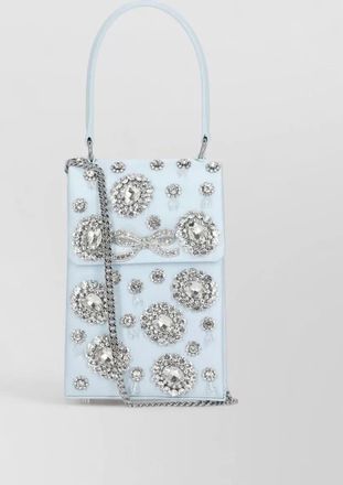 Self Portrait crystal mini bag bow chain handle