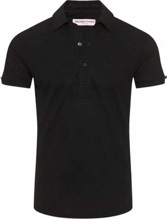Orlebar Brown Zwarte Linnen Polo Shirt - Heren - Polos - Zwart - XL - Linnen - Tops