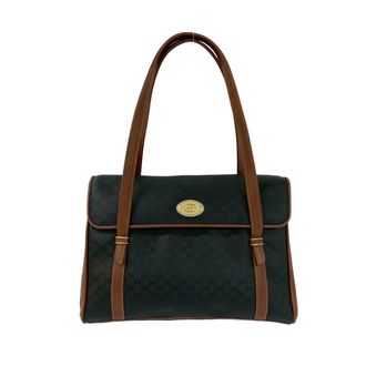 Gucci Black Brown Leather Pvc Handbag Tote Bag (Pre-Owned)