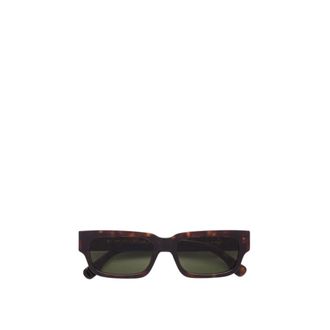 Retro Superfuture Sunglasses, unisex, Brown, Size: ONE SIZE Green Roma Sunglasses with Tortoiseshell Frame