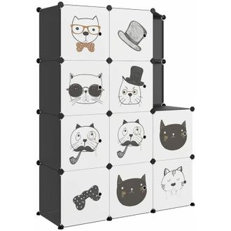 vidaXL Vidaxl - Estanter&iacute;a Infantil De Cubos Con 10 Compartimentos Negro Pp