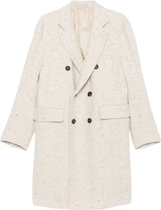 Eleventy Jas met visgraatpatroon - Beige