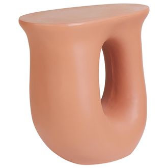 Beliani Beliani - Mesa Auxiliar Decorativa Mgo Fibra De Vidrio Forma Irregular Resistente A Los Rayos Uv Manchas &Oacute;xido Agua Y Viento Naranja Idro