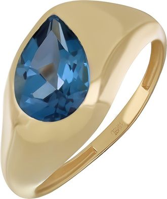 Bony Levy 14K Gold Chunky Topaz Ring in 14K Yellow Gold /Dark Blue To at Nordstrom, Size 6.5