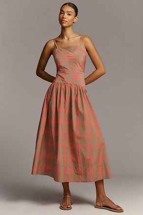 Hunter Bell Newberry Sleeveless Square-Neck Midi Dress