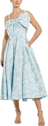 Mac Duggal Sleeveless Large Bow Detail Floral Brocade Dress