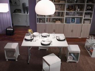 Dmora Mesa Plegable Daccurs, Mesa De Camping Con Patas Plegables De Metal, Mesa De Comedor Moderna Multiusos, 100% Made In Italy, 125x75h80 Cm, Blanco - Dmo