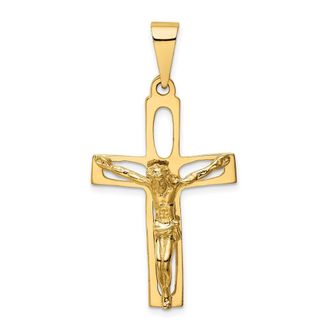 Diamond2Deal 14k Yellow Gold Polished Crucifix Pendant