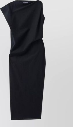 Jacquemus draped asymmetric sleeveless midi dress
