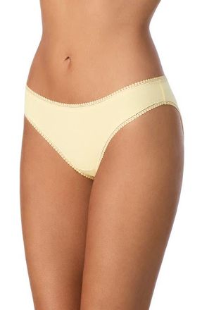 OnGossamer Cabana Stretch Cotton Bikini in Banana Cream at Nordstrom, Size Medium