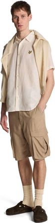 Lyle & Scott Hemp Short Sleeve Shirt in Natural at Nordstrom, Size X-Large