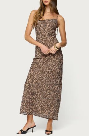 Edikted Ayanah Leopard Print Maxi Dress at Nordstrom, Size X-Large