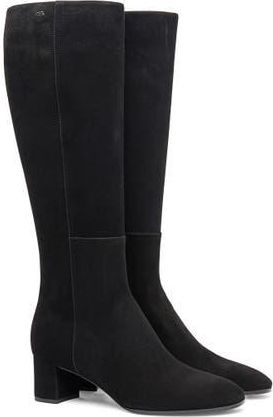 Santoni Suede Low-Heel Boot in Black at Nordstrom, Size 11.5