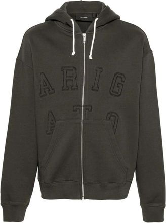 Axel Arigato Zwarte Katoenen Casual Hoodie Sweater - Heren - Vesten met rits - Zwart - M - Katoen - Hoodies & sweatvesten