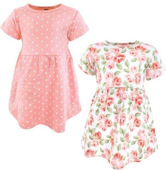 Hudson Baby Twin Pack Baby Dress Pack in Coral Floral at Nordstrom, Size 12-18M
