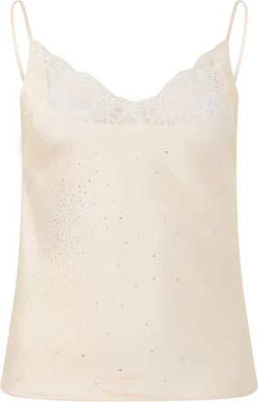 Giuseppe Di Morabito Off White V-Neck Embellished Lace Top