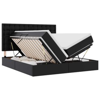 vidaXL Cama Con Almacenamiento Y Led Con Tiras Led Negro 180 X 200 Cm Vidaxl