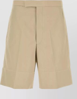 Prada cotton bermuda shorts pleats belt loops pockets