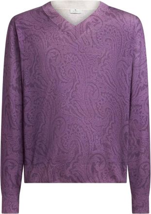Etro paisley-print jumper - men - Silk/Cashmere - XXXL - Purple
