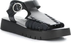 FLY London Platform Sandal in Black Bridle at Nordstrom Rack, Size 10-10.5Us / 41Eu