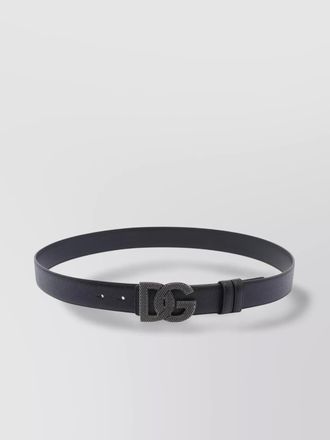 Dolce & Gabbana adjustable logo buckle reversible textured finish belts