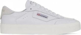 Superga Schoenen, Heren, Wit, 45 EU, Leren Veterschoen met Rubberen Zool