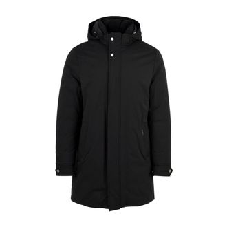 Moorer Winter Jackets, male, Black, Size: M Stylish Waterproof Coat with Zip Closure