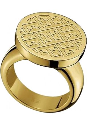 Tommy Hilfiger Womens 2700087C Ladies Ring - Gold Stainless Steel - Size N