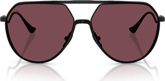 Ferrari 59mm Pilot Sunglasses in Matte Black /Red at Nordstrom