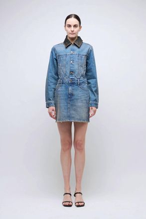 SIMKHAI Maxella Denim Jacket Mini Dress In Coney Island