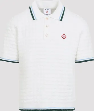 Casablanca Boucle gebreide polo met korte mouwen