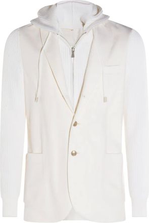 Eleventy Giacca con maniche a coste - Bianco