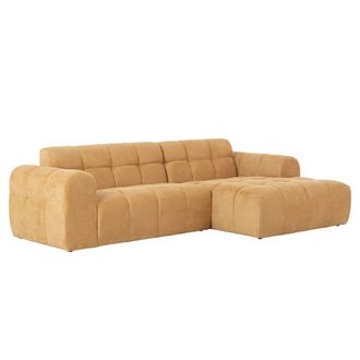 Concept Usine Sof&aacute; de esquina Cloud 3/4 plazas en terciopelo mostaza