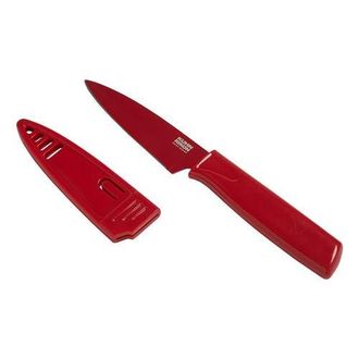 Kuhn Rikon Colori Non-Stick Straight Paring Knife with Safety Sheath, 4 inch in Red at Nordstrom
