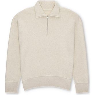 Fortela Idaho Cotton 3/4 Zip Sweatshirt in Off White at Nordstrom, Size X-Large Eu