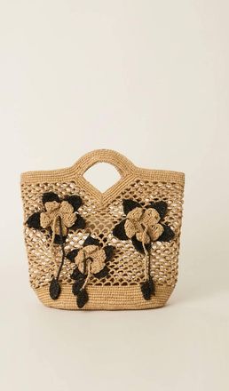 BTB Los Angeles Blaine Top Handle Tote Bag In Natural/black