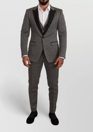 Dolce & Gabbana checked three piece tuxedo suit