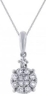 Allurez 0.26ct 18k White Gold Diamond Pendant Necklace