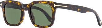 Tom Ford Mens Square Sunglasses TF751 Dax 52N Dark Havana 50mm