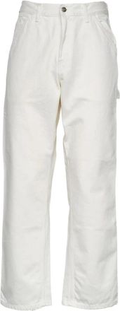 Carhartt Work in Progress Single Knee Pant - Heren - Straight fit broeken - Wit - W31 - Katoen - Broeken