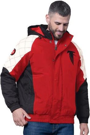 Starter Mens Starter Red Atlanta Falcons Oxford Crinkle Full-Snap Hoodie Jacket at Nordstrom, Size Xx-Large