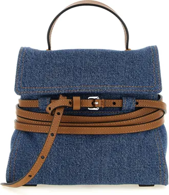Moschino Blue Cotton Womens Handbag