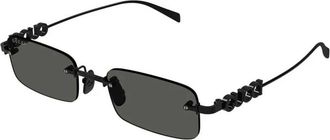 Gucci Grey Rectangular Mens Sunglasses GG1808S 001 52