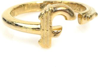 Louis Vuitton Gold Metal Band Ring (Pre-Owned)