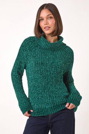 Roman Cowl Neck Chenille Knit Jumper