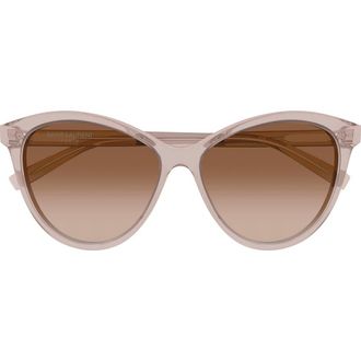 Saint Laurent 57mm Cat Eye Sunglasses in Beige at Nordstrom