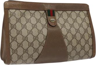 Gucci Pre-owned Leather clutches - Dames - Vintage Clutch - Beige - ONE Size - Leer - Vintage