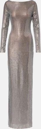 Self Portrait Abito lungo con cristalli