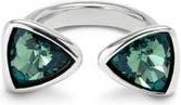 UNOde50 Ring with Two Green Crystals in Silver at Nordstrom, Size 6